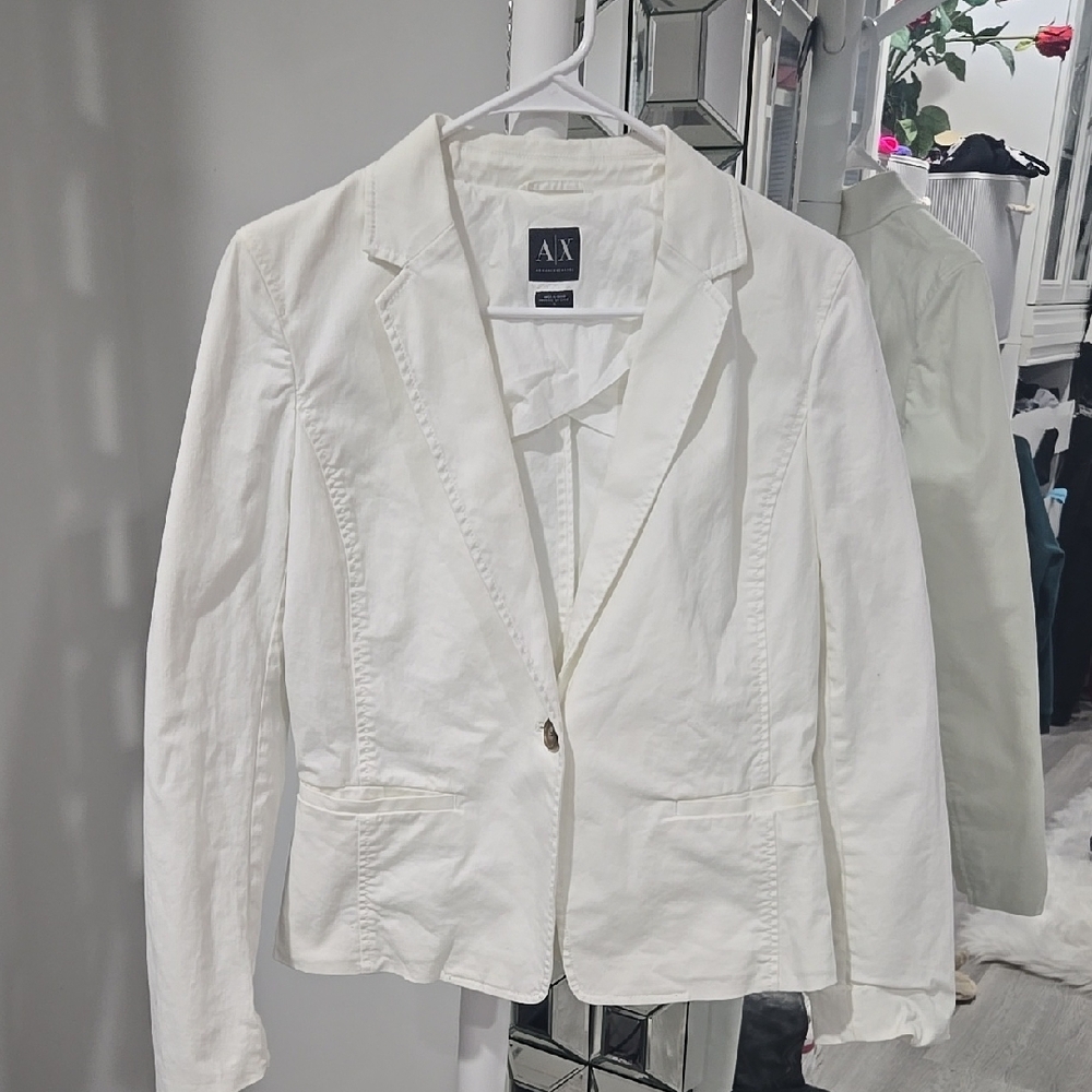 A/X Armani Exchange White Tailored Blazer